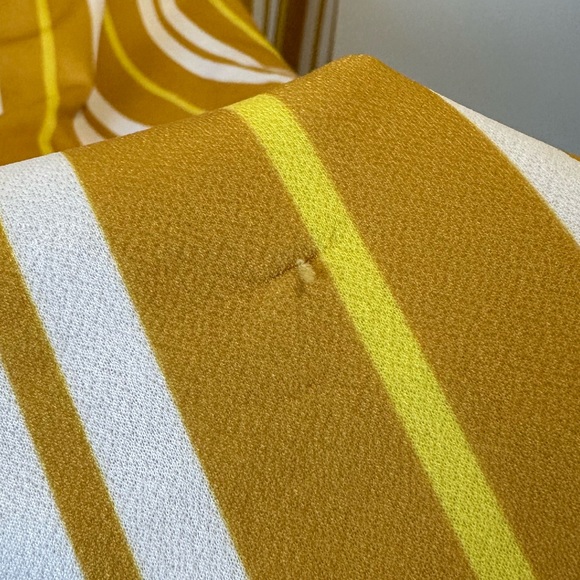 Yellow striped matching set, wide leg pant and bra top festival outfit - Picture 10 of 11